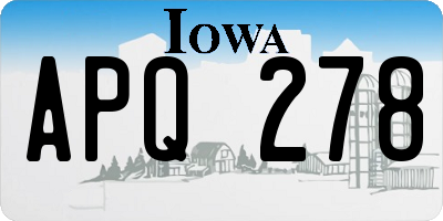 IA license plate APQ278