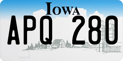 IA license plate APQ280