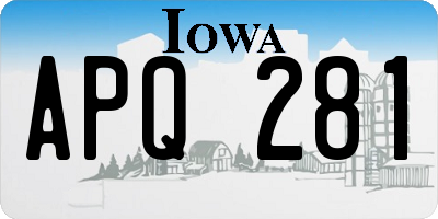 IA license plate APQ281