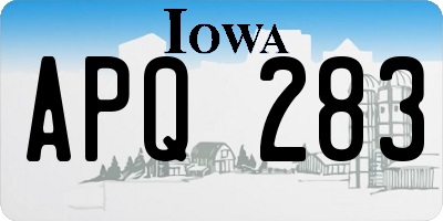 IA license plate APQ283
