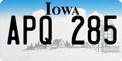 IA license plate APQ285