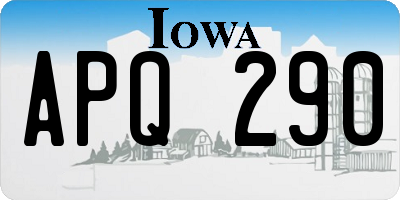 IA license plate APQ290