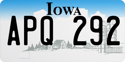 IA license plate APQ292