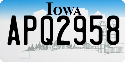 IA license plate APQ2958