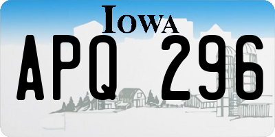 IA license plate APQ296