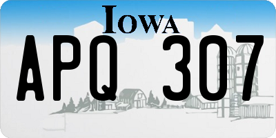 IA license plate APQ307