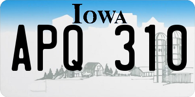 IA license plate APQ310