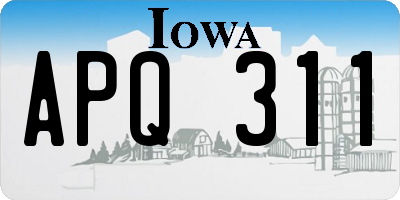 IA license plate APQ311