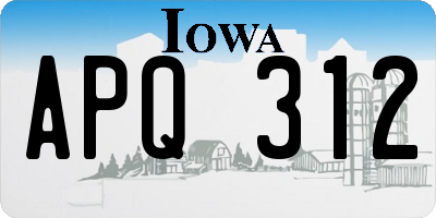 IA license plate APQ312