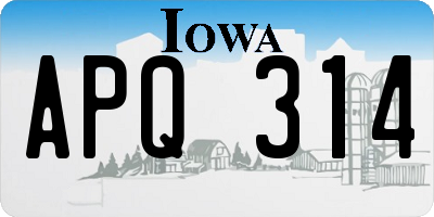 IA license plate APQ314