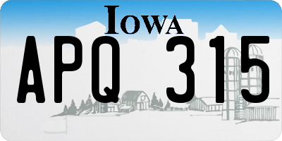 IA license plate APQ315