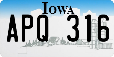 IA license plate APQ316