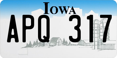 IA license plate APQ317