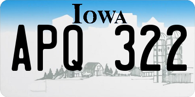 IA license plate APQ322