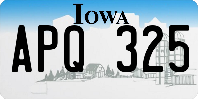 IA license plate APQ325