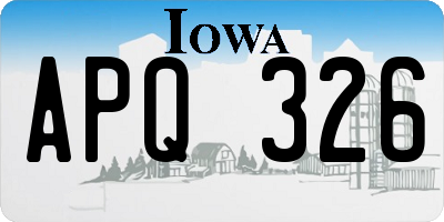 IA license plate APQ326