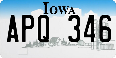 IA license plate APQ346