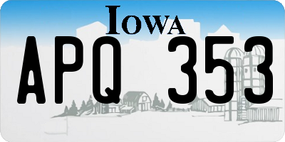 IA license plate APQ353