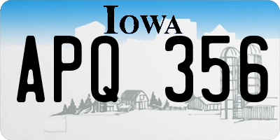 IA license plate APQ356