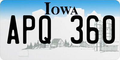 IA license plate APQ360