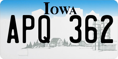 IA license plate APQ362