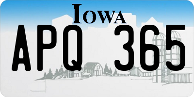 IA license plate APQ365