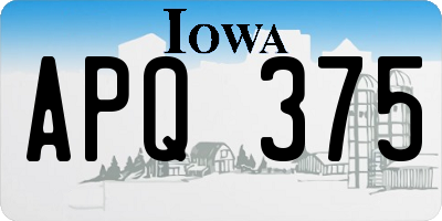 IA license plate APQ375