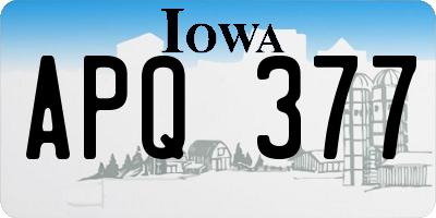 IA license plate APQ377