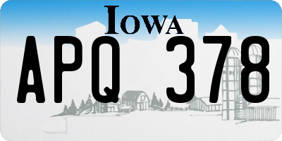 IA license plate APQ378