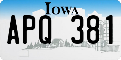 IA license plate APQ381