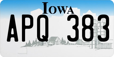 IA license plate APQ383