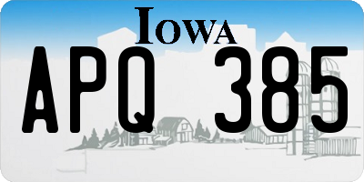 IA license plate APQ385