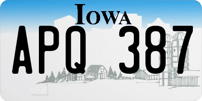 IA license plate APQ387