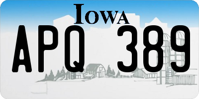 IA license plate APQ389