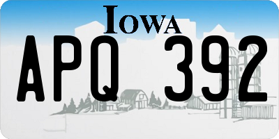 IA license plate APQ392