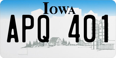 IA license plate APQ401