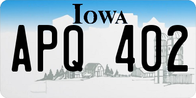 IA license plate APQ402