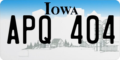 IA license plate APQ404