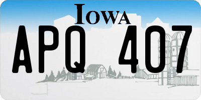 IA license plate APQ407