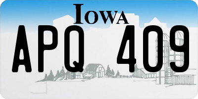 IA license plate APQ409