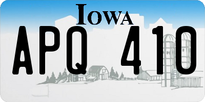 IA license plate APQ410