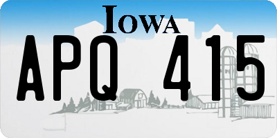IA license plate APQ415
