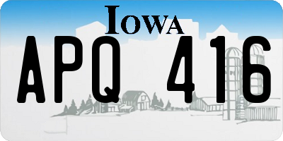 IA license plate APQ416