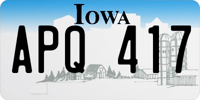 IA license plate APQ417