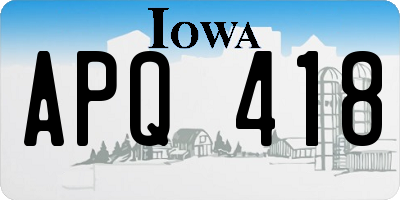 IA license plate APQ418