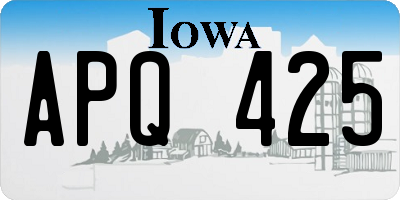 IA license plate APQ425