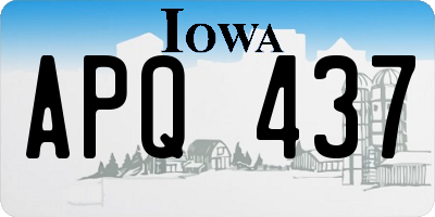 IA license plate APQ437