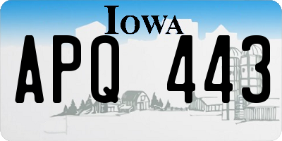 IA license plate APQ443