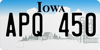 IA license plate APQ450