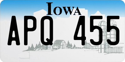 IA license plate APQ455